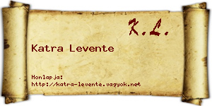 Katra Levente névjegykártya